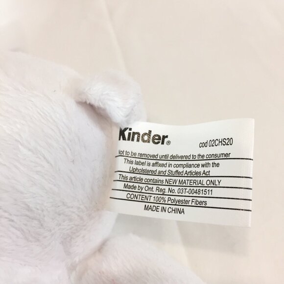 2 Ferrero Kinder Surprise Bunny Rabbit & Polar Bear Plush Animal Stuffed Toys - Picture 13 of 13